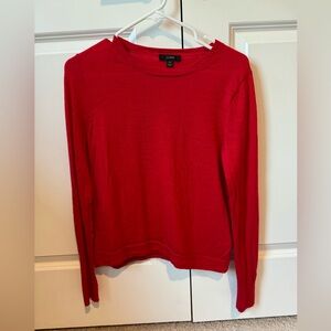 J crew red crew neck sweater